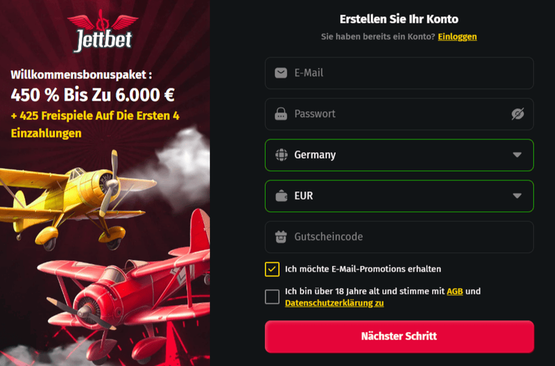 Jettbet Casino Registrierung 2025 – Neues Konto erstellen und Willkommensbonus bis 6.000 € sichern